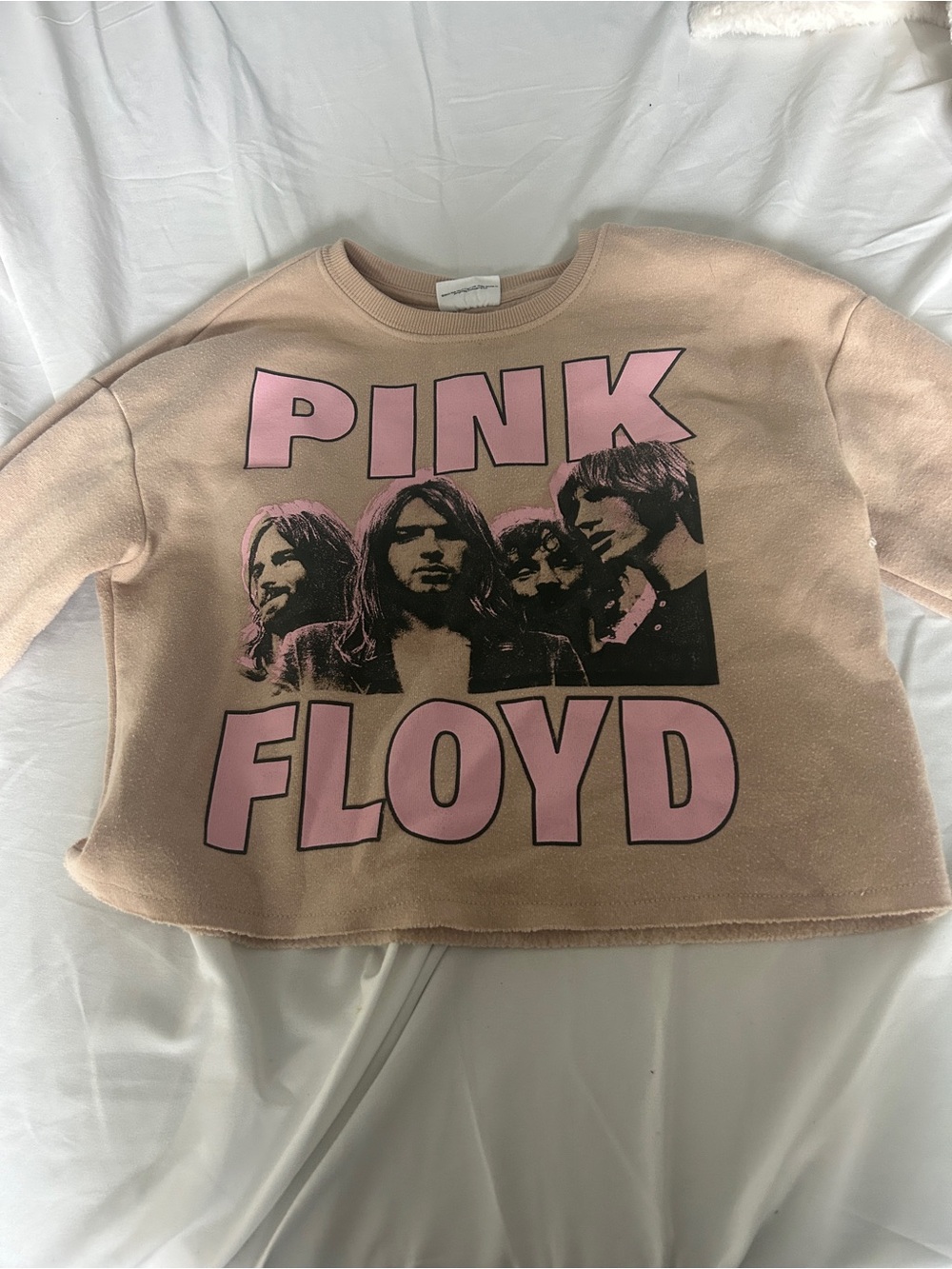 Pink Floyd Kids Pullover Sweatshirt in Light Pink with Black Print